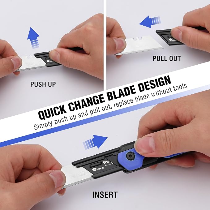 WORKPRO 2-in-1 Folding Knife/Utility Knife, Quick-Change Box Cutter - Image 5