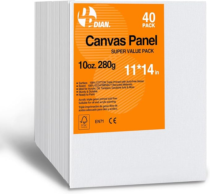 Canvas Boards for Painting 11x14 Inch, Watercolor by DPDIAN