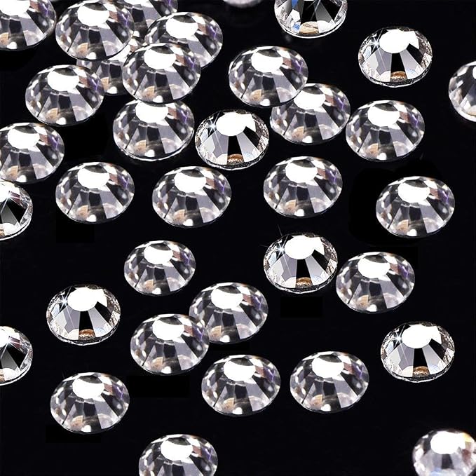 Onwon 1440 SS20 / 4.8mm Clear Crystal Flat Back Brilliant Round Rhinestones - Image 2