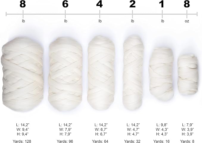 Chunky arm Yarn 8 lb XXL Natural Color un-Dyed Wool roving arm Knit Projects - Image 5