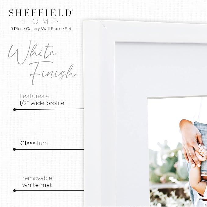 Sheffield Home 9 Piece Gallery Wall Frame Set, 11x14 Inch - Image 4