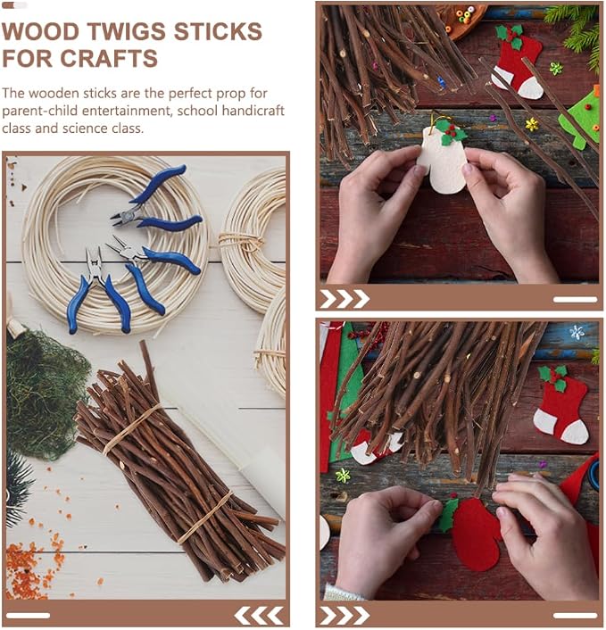NOLITOY 50pcs Natural Wood Sticks - Image 6