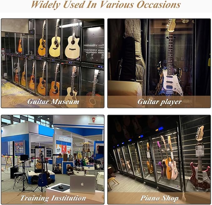 Humidity Guitar Display Case 270° Glass Lockable Guitars Ukuleles | Humidity - Image 6