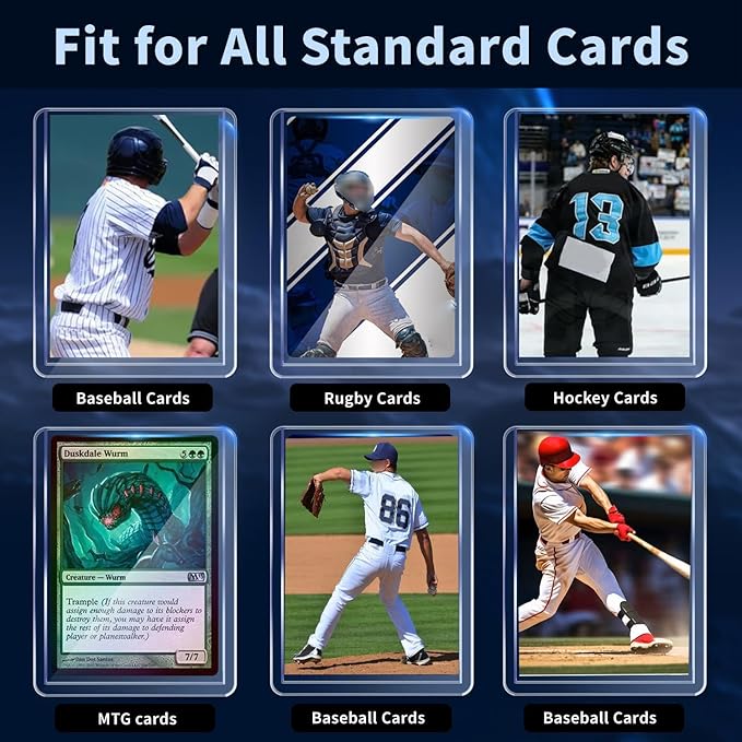 1000 Card Sleeves Hard Plastic, Premium Baseball Card Sleeves, Sports Football - Image 5