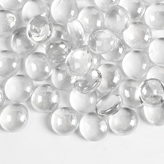 0.5lb Clear Glass Beads for Vases, Glass Pebbles by MBKHFLL