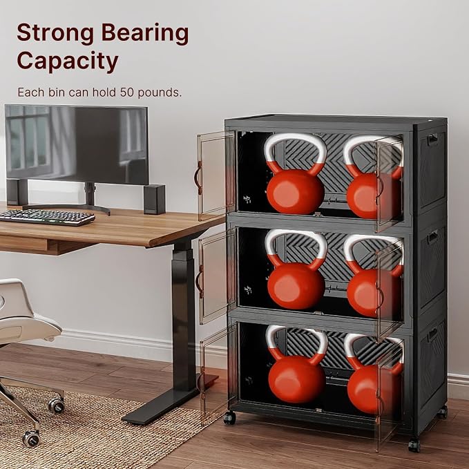 UAMFURI Stackable Storage Bins, 672QT Collapsible Drawers - Image 8