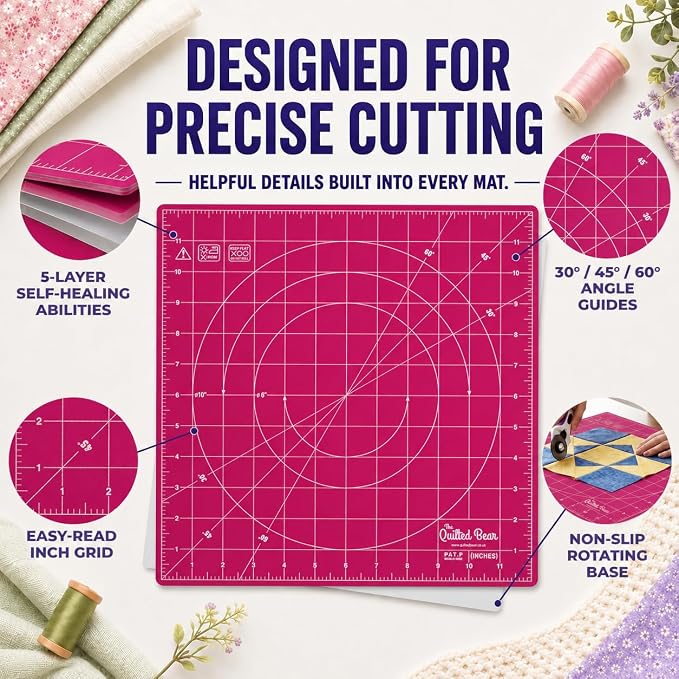 The Quilted Bear Rotating Cutting Mat 7" x 7" - Image 3