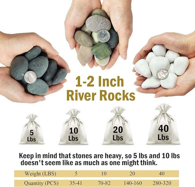 FANTIAN 20 lbs Black River Rocks - Image 2
