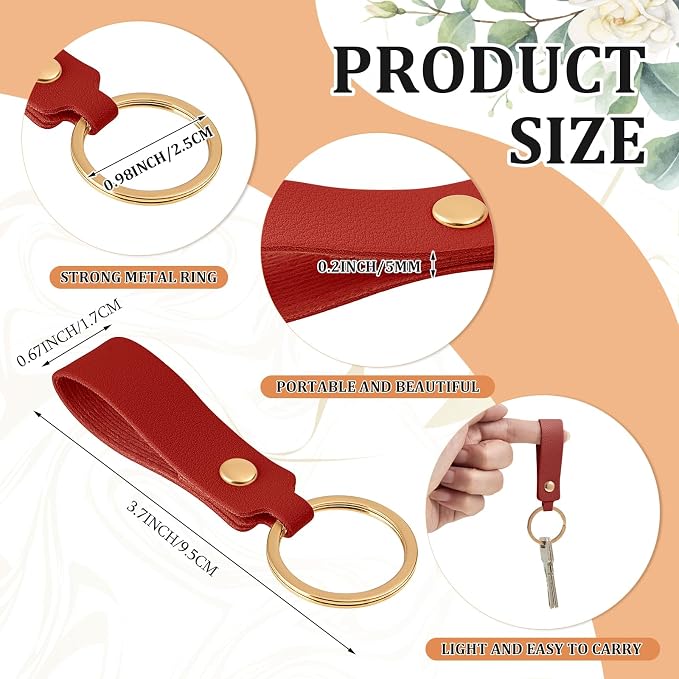 Wavyknot 30 Pcs PU Leather Keychain Blanks Bulk Laser Engraving Blanks Keychain - Image 2
