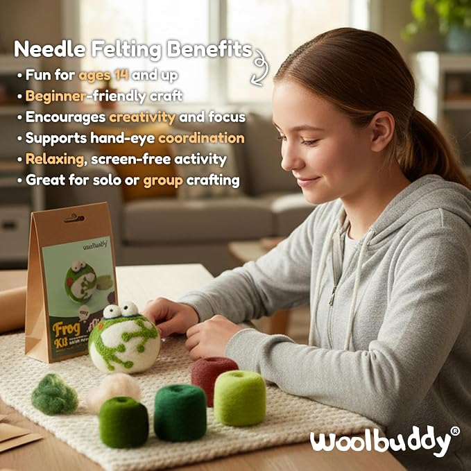 Woolbuddy Needle Felting Kit for Beginner Adults, Starter Set - Image 9