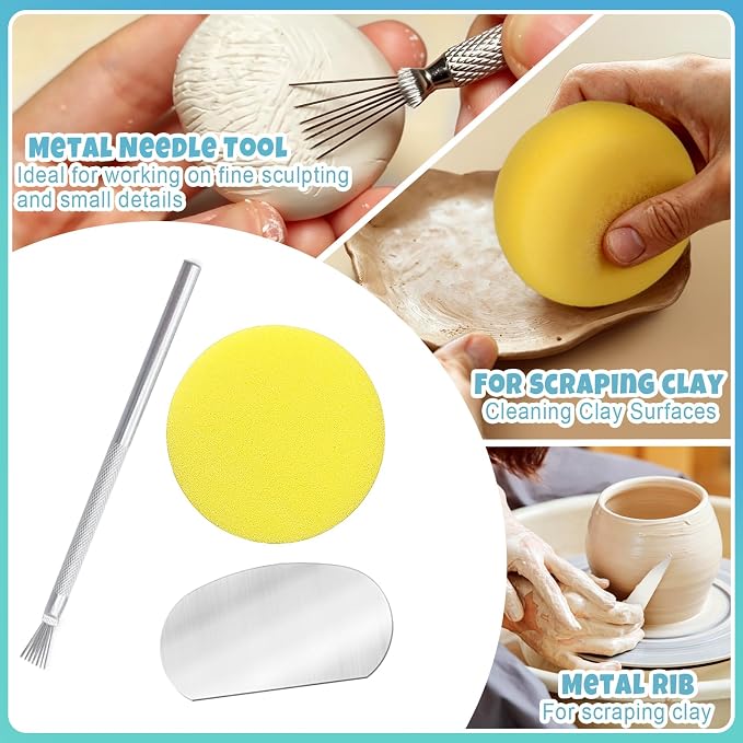 Aukney 100ML Air Dry Clay Varnish and 29pcs Tool Kit, High Gloss Air Dry Clay - Image 5