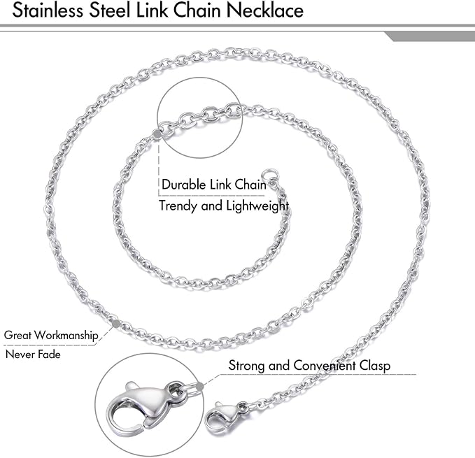30 Pack 16 Inch Necklace Chain Stainless Steel Link Cable Chain Necklace - Image 2