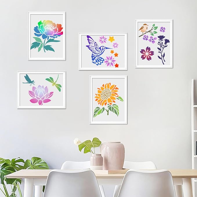18 PCS Flower Painting Stencils Reusable Stencils - Image 7