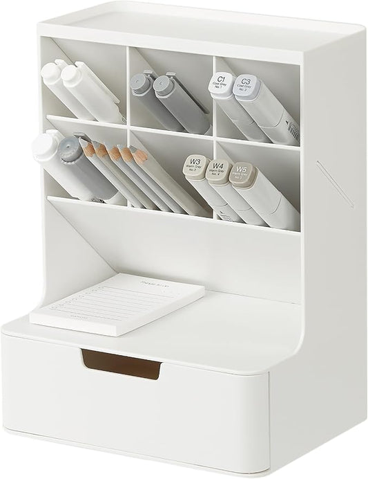 BLUE GINKGO Hive Desk Organizer – Vertical 6-Compartment, Full-drawer Storage – by BLUEGINKGO