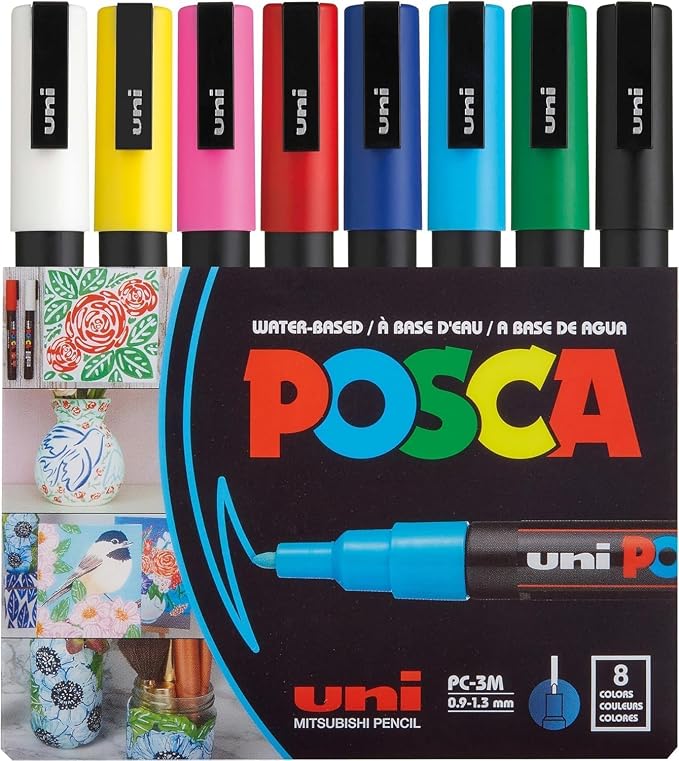 Uni Posca Paint Markers, 3M Fine Point Acrylic Paint Pens by Unknown