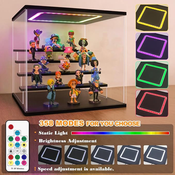 NONEMEY LED Acrylic Display Case, 3 Tier Display Case - Image 4