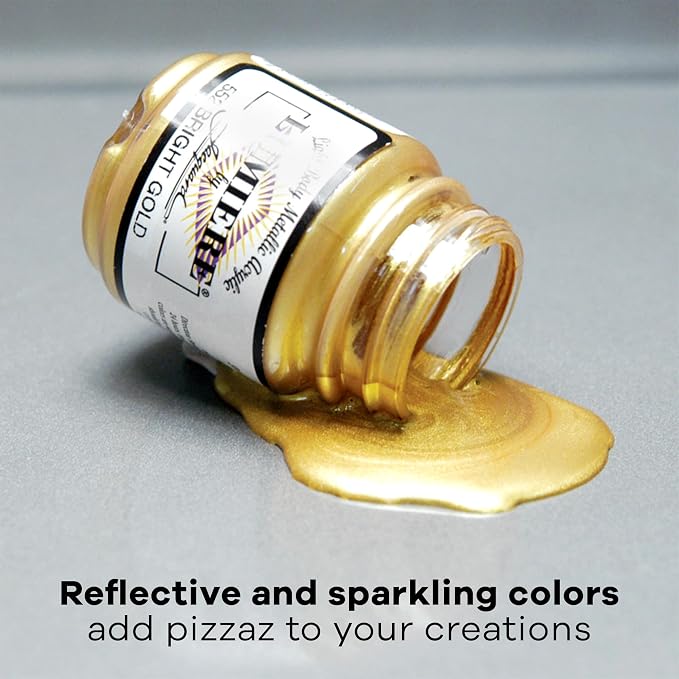 Jacquard Lumiere 2.25oz Fabric Paint Pewter - Image 3