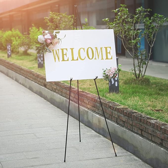 JIUYE 63" Instant Easels Stand for Wedding Sign & Posters, Adjustable Metal - Image 8