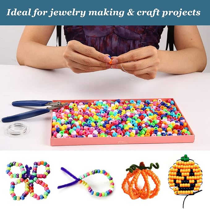 3000+ pcs Pony Beads, Plastic Bead - Image 4