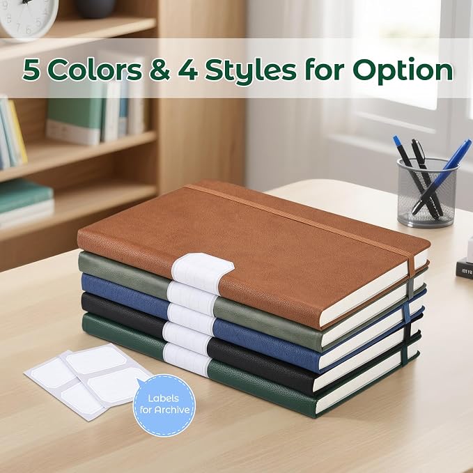 Blank Notebook, 5 Pack Hardcover Sketch Book, Large Blank Journal, No Bleed - Image 6