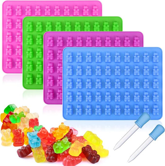 Palksky 4Pcs Gummy Bear Mold Silicone, Fruit Snack Molds, Gummies Trays Molds by Palksky