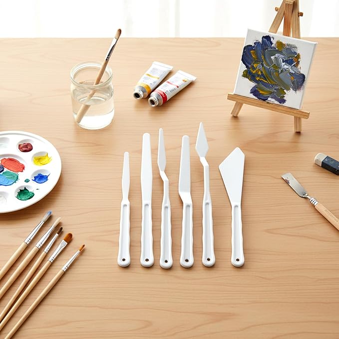 Plastic Palette Knives Set, 30 Pieces Spatula Palette Knives Thin Flexible Art - Image 6