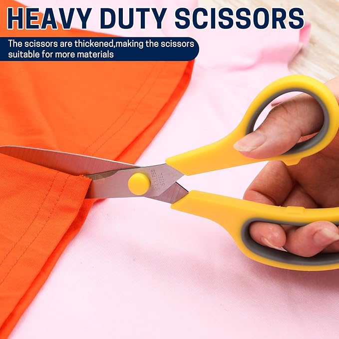 BURVAGY 8" 10 Pack All Purpose Heavy Duty Scissors- Comfort-Grip Sharp Scissors - Image 6