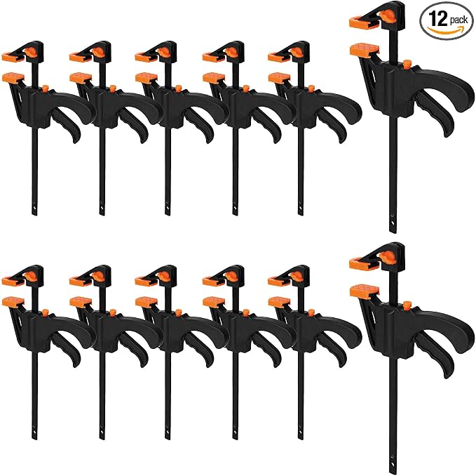 12 Pack 4 Inch Bar Clamps for Woodworking Quick Grip Clamps Trigger Clamp One by LISHINE