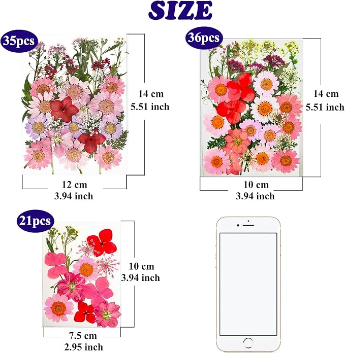 83 Pcs Pink Real Dried Pressed Flowers Natural Leave Petals - Image 7