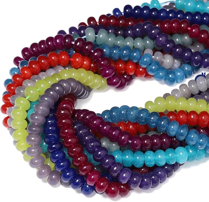 Songxi 5x8mm Natural Orange Red Chalcedony Stone Rondelle Beads, Gemstone - Image 9