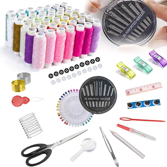 JUNING Sewing Kit with Black Case Portable Sewing Supplies - Image 2
