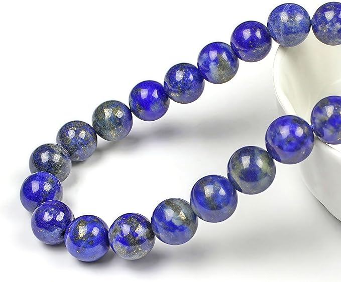 MJDCB Natural Lapis Lazuli Gemstone Loose Beads Round 10mm Energy Stone Healing - Image 2