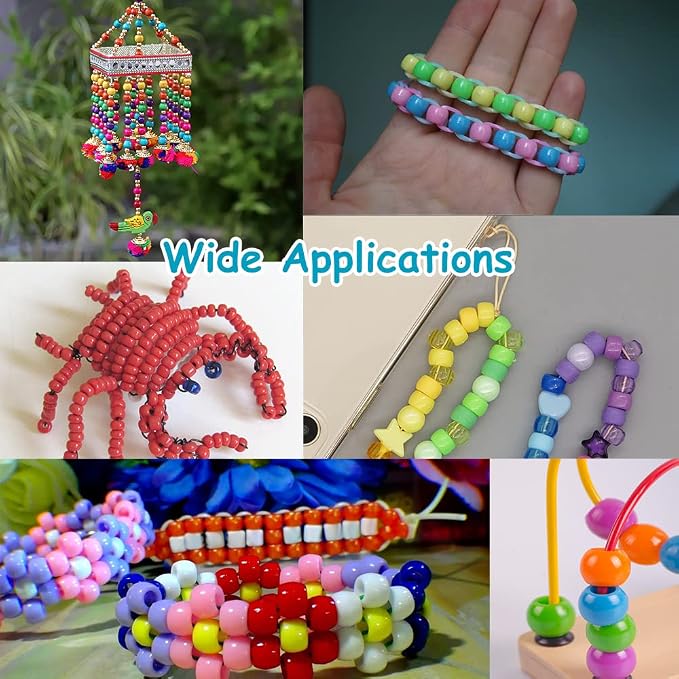 Pony Beads 1100 Pcs, for Jewelry Making, Hair Beads - Image 6