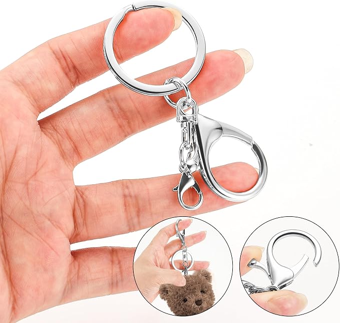 Gkeygo 10 Pack a Set Metal Lobster Claw Clasps and Key Rings, Key Chain - Image 3