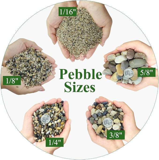 YISZM 20lbs Aquarium Gravel, 1/16" Natural River Rocks Succulent Cactus Pea - Image 3