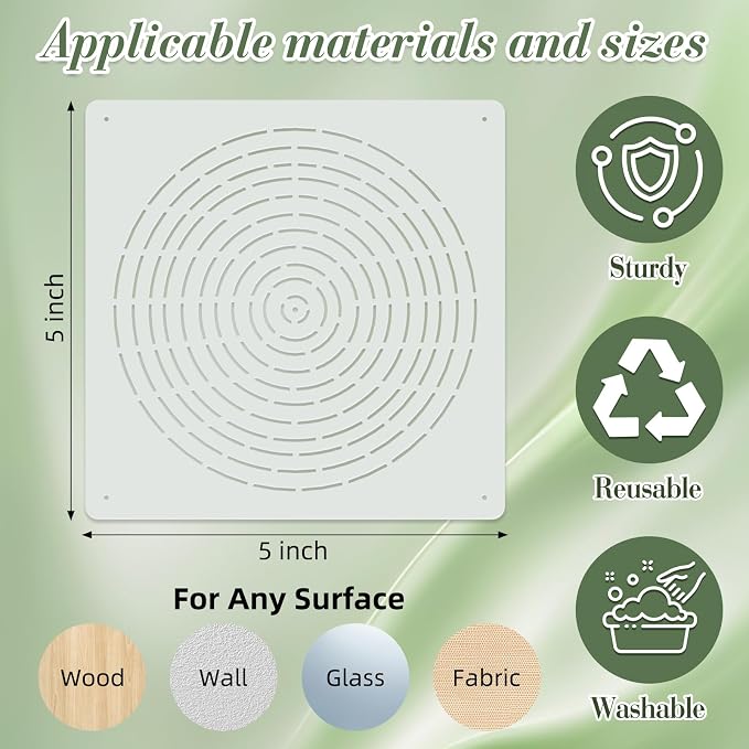 Texture Stencils for Crafts Reusable 16Pcs Stencils | DIY Art Painting Stencil - Image 4