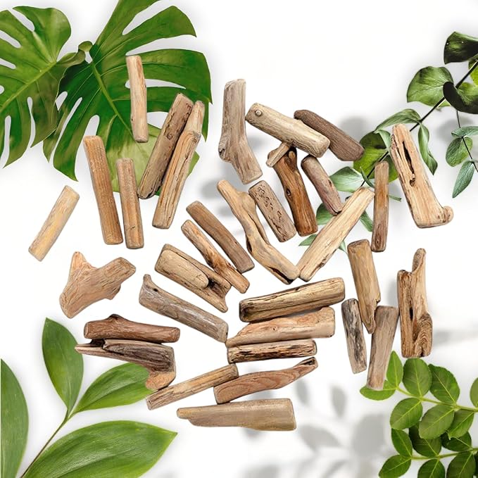 20 Pcs Wood Natural Driftwood Pieces Branch Slices Beach Decor - Image 2