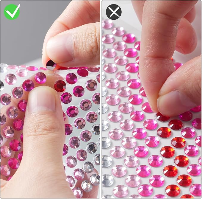 3120pcs 6mm Gradient Self-Adhesive Gem Stickers Bling Stickers - Image 6