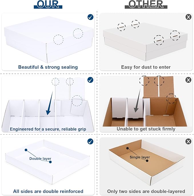 5 Row Trading Card Storage Box, 2 Pack Cardboard Storage Box - Image 4