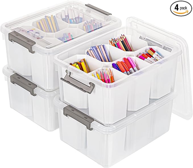 Citylife 17 QT Plastic Storage Bins Clear Storage Box by Anywish