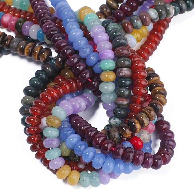 Songxi 5x8mm Natural Indian Agate Stone Rondelle Beads, Gemstone - Image 6