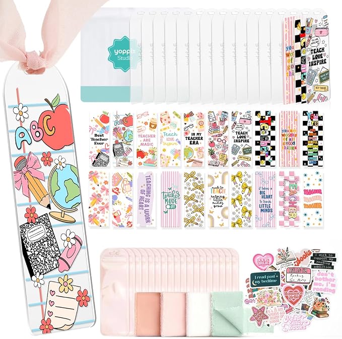 YOPPIX 6x2” Acrylic Bookmark Blanks- 20 Set Bookmark Making Kit by yoppix
