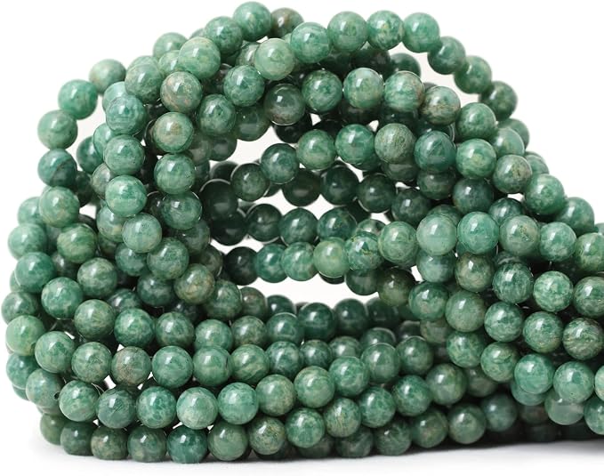 60PCS 6mm Natural African Jade Gemstone Round Loose Beads by CHEAVIAN