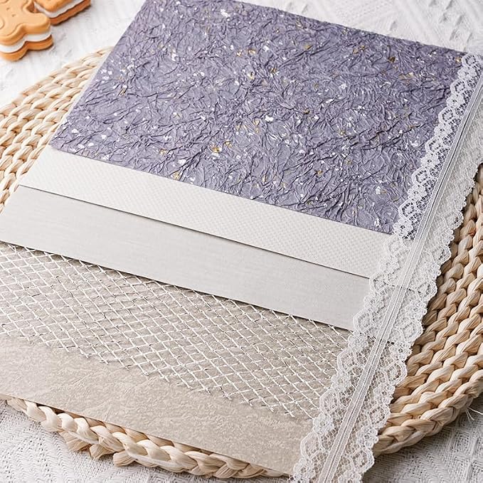 15Pcs Handmade Scrapbook Art Paper Craft Textured Paper Colorful A5 sheet Mesh - Image 3