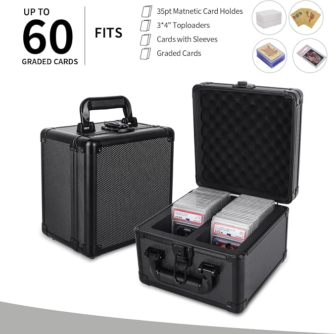 KAGSWAMO Graded Card Storage Box, Holds 60+ PSA Slab Card Case - Image 2