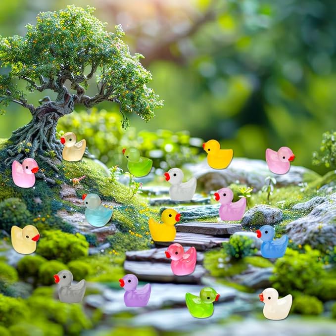 GWAHSA 240pcs Luminous Mini Resin Ducks, Tiny Animals Bulk Glow in The Dark - Image 7