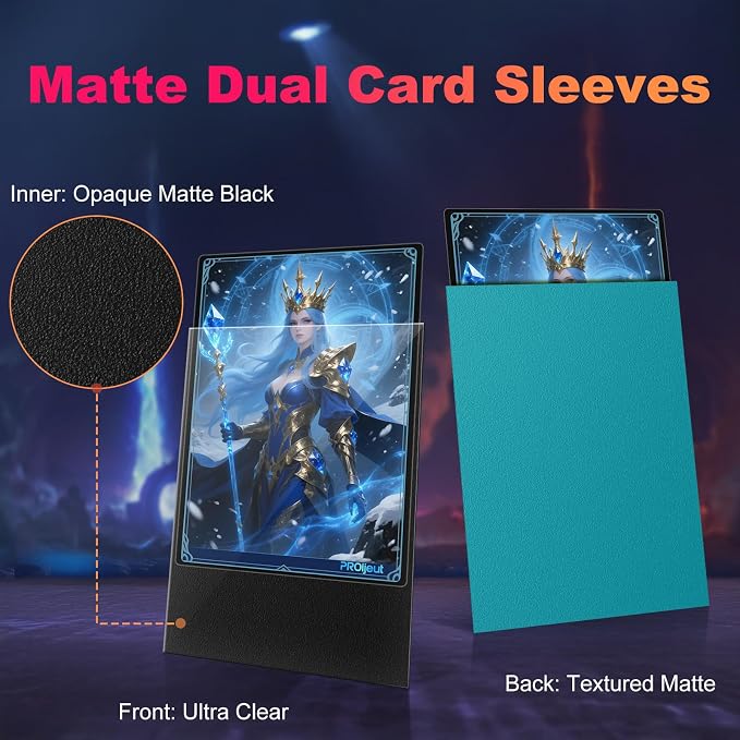 200 Pack Card Sleeves, Matte Dual Trading Card Sleeves - Image 2