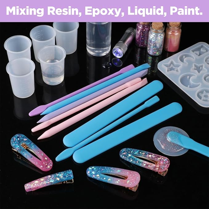 8PCS Silicone Stir Sticks Resin Tools, Reusable Mixing Sticks Silicone Stick - Image 5