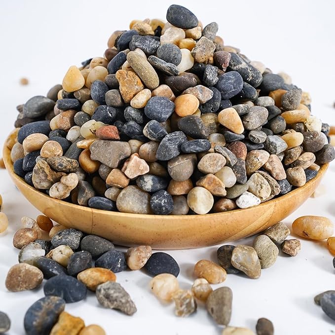River Rocks Stones Natural Decorative Mixed Color Pebbles Fish Tank Gravel by TOYPOPOR