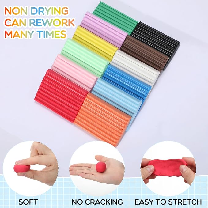 Syhood 96 Pieces Non Drying Modeling Clay Bulk 10.6lbs Modeling Clay Gift Set - Image 3